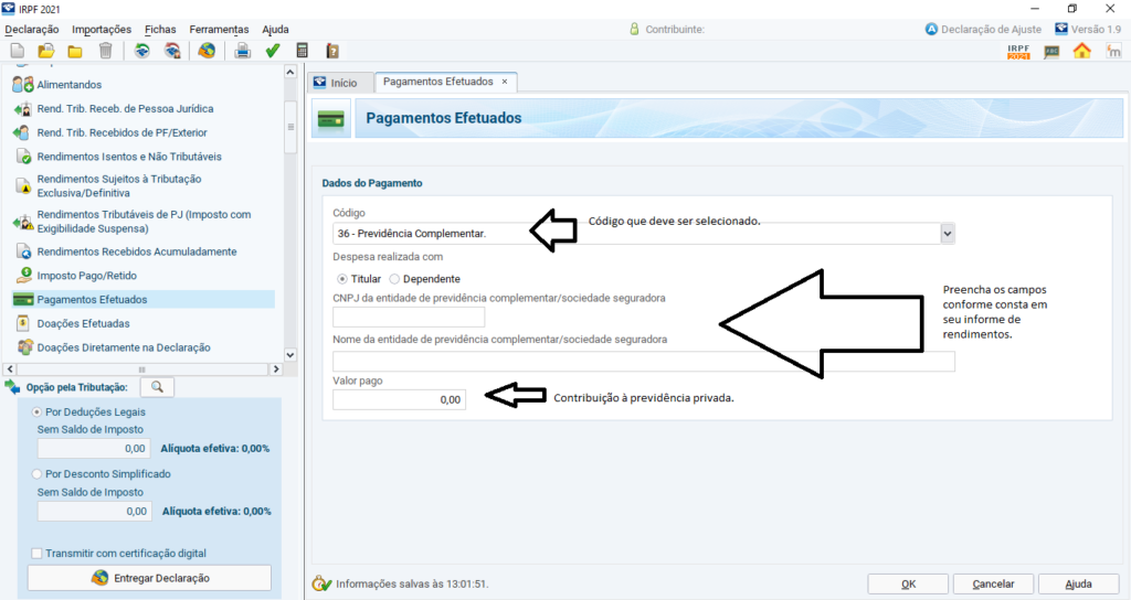 Instruções de como declarar PGBL no Imposto de Renda.